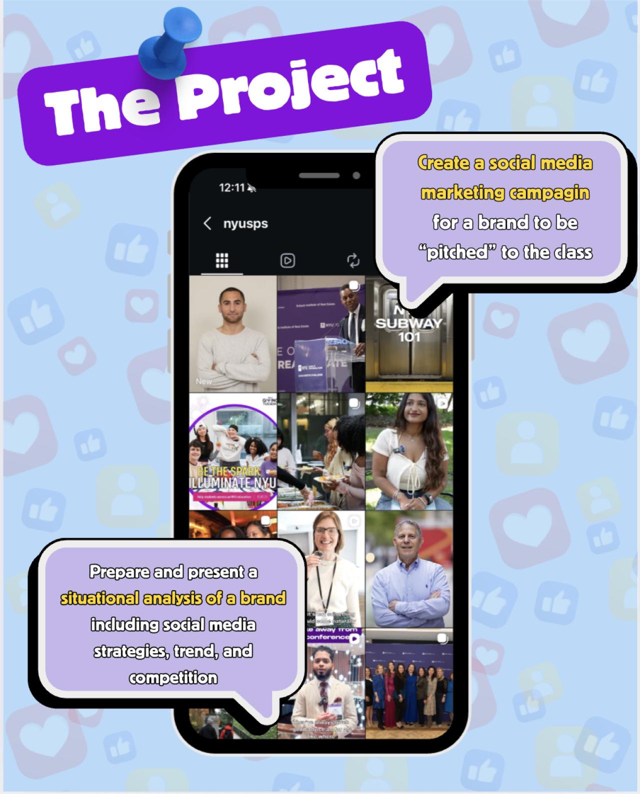 A smartphone displays tiled images.