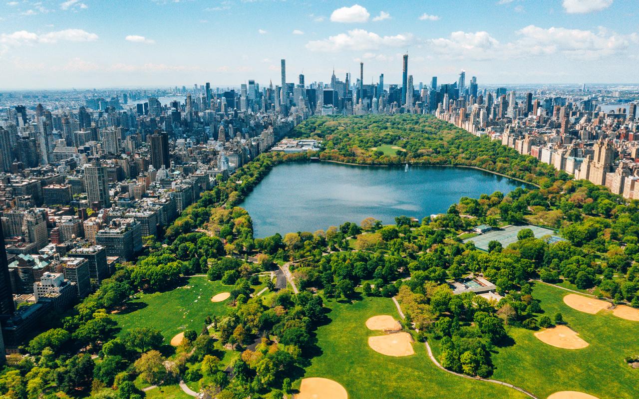 Aerial view of Central Park New York City