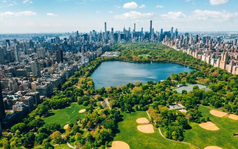 Aerial view of Central Park New York City