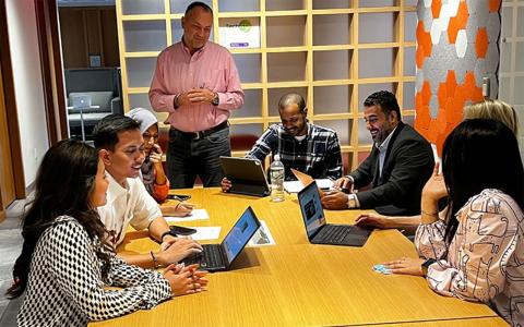 Richie Karaburun leading group discussion