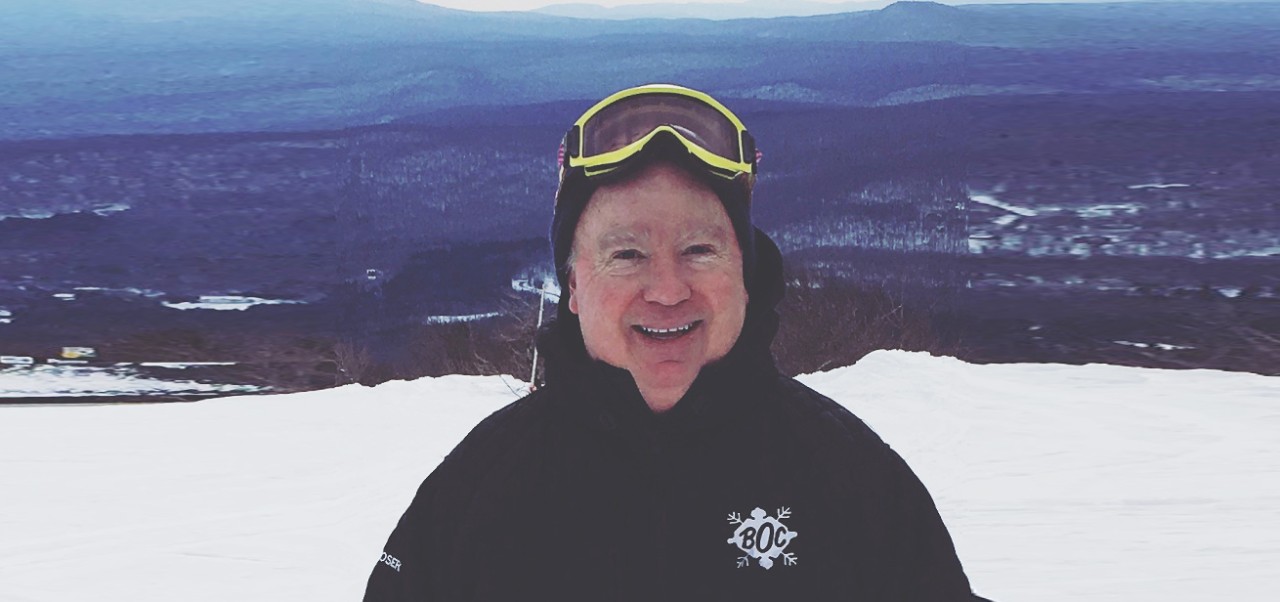 John Moser, Adjunct Professor at the Jonathan M. Tisch Center of Hospitality, skiing in Vermont.