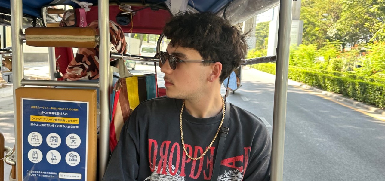 Michael Moore, student at the Jonathan M. Tisch Center of Hospitality at NYU SPS rides a taxi in Japan.