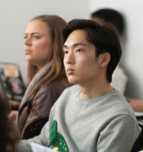 Student listening in class