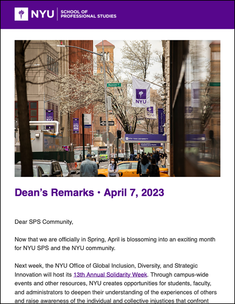Dean's Remarks - April 7, 2023 - Students