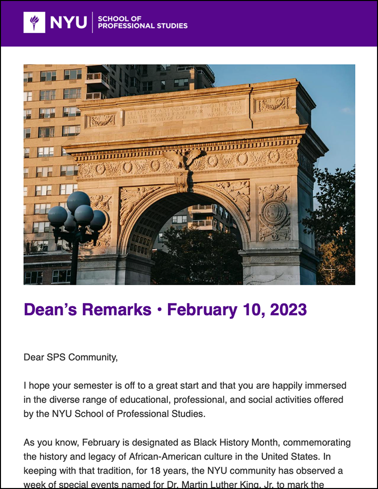 Dean's Remarks - February 10, 2023 - Students