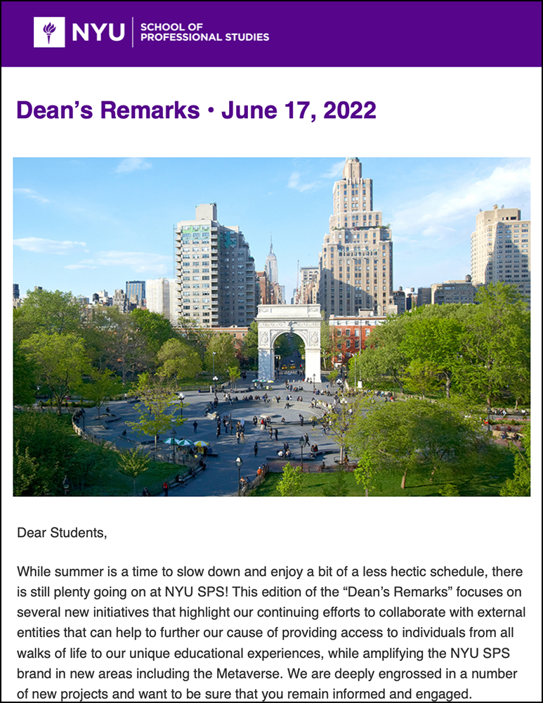 Dean's Remarks - June 17th, 2022 - Students