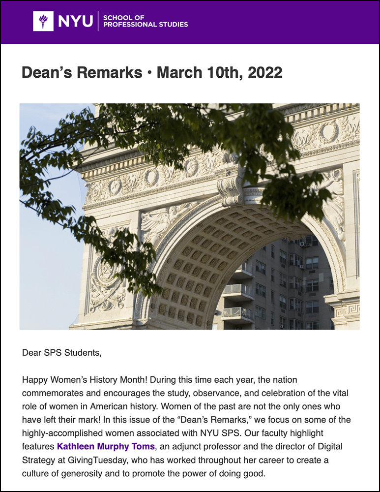 Dean's Remarks - March 10th, 2022 - Students