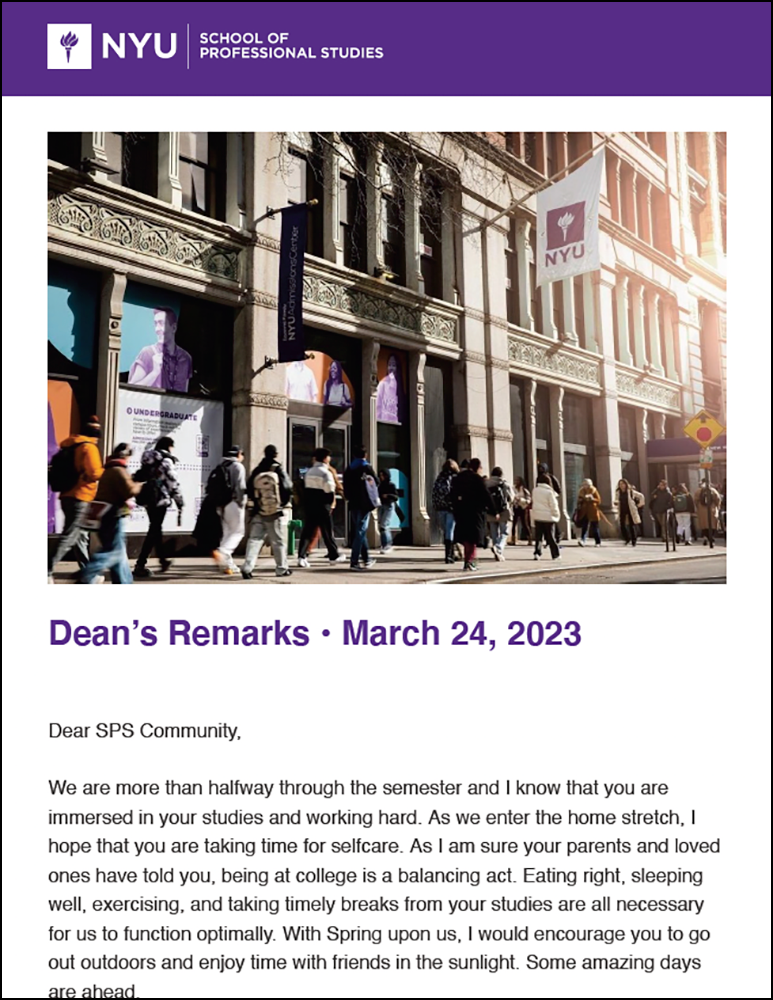 Dean's Remarks - March 24, 2023 - Students