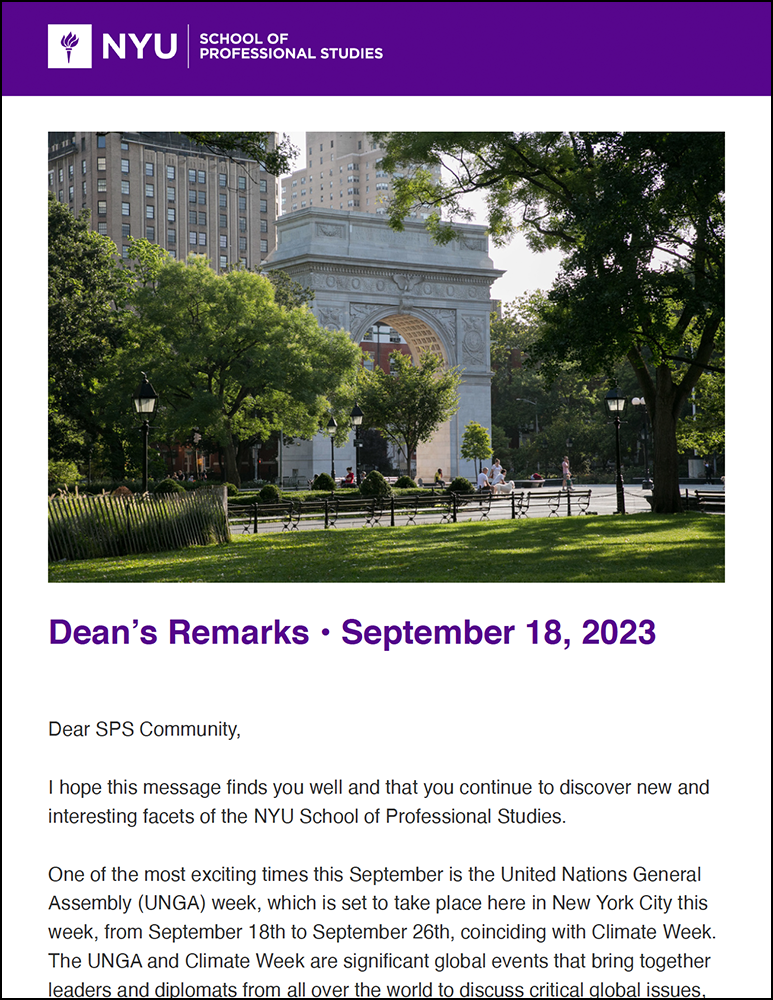 Dean's Remarks - September 18, 2023 - Students
