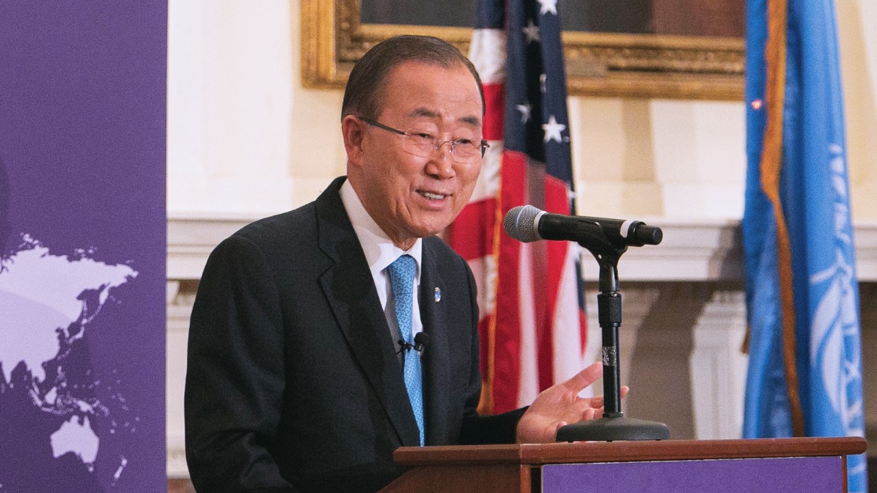 Former UN Secretary General Ban Ki-moon Speaks at a Center for Global Affairs Event