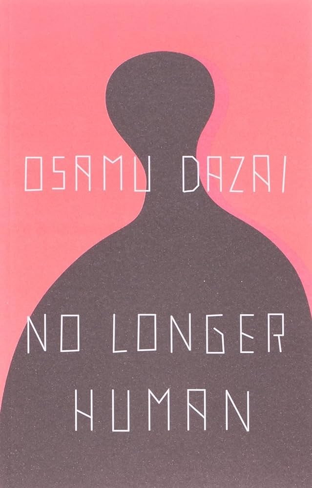 Cover of  "No Longer Human". (Silhouette of person-link figure with title and author overlayed) 