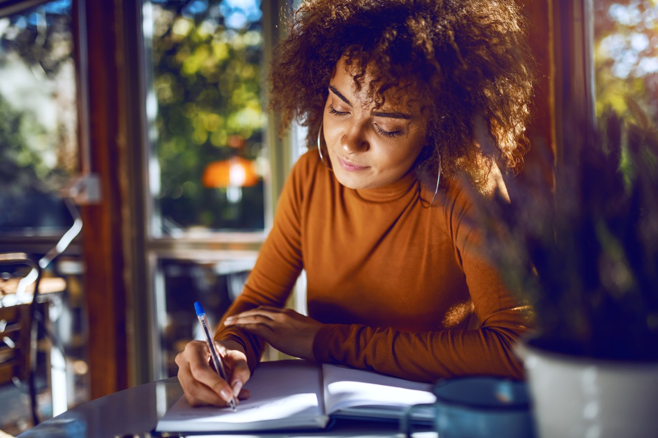 Student studying