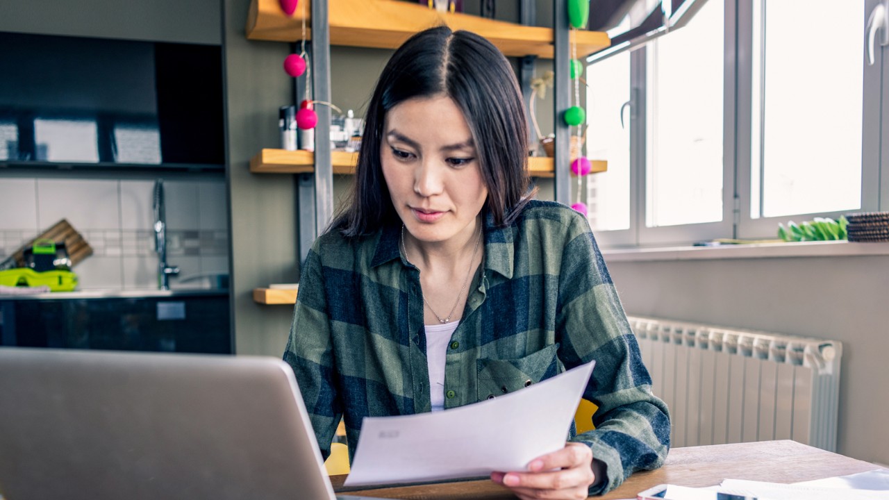 Adult Learner Studying at Home