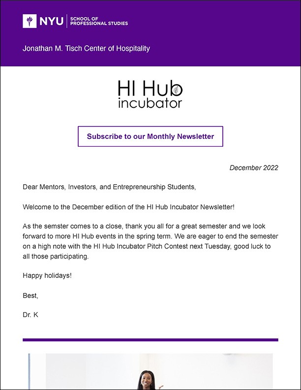 Incubator Newsletter - December 2022