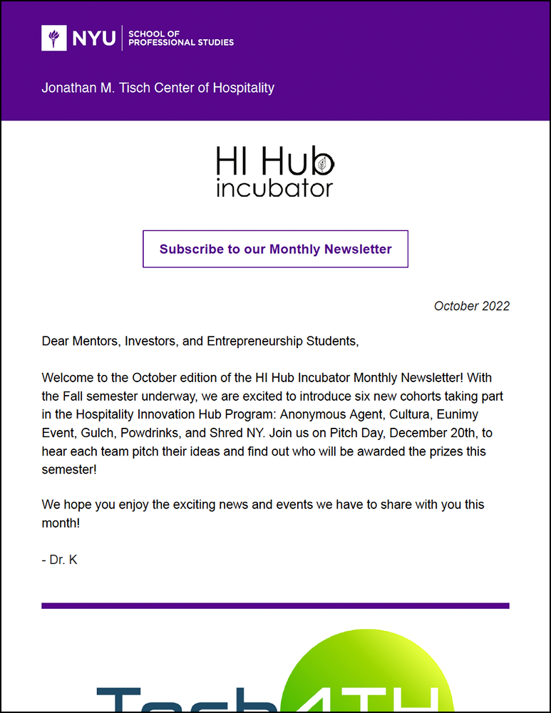 Incubator Newsletter - October 2022