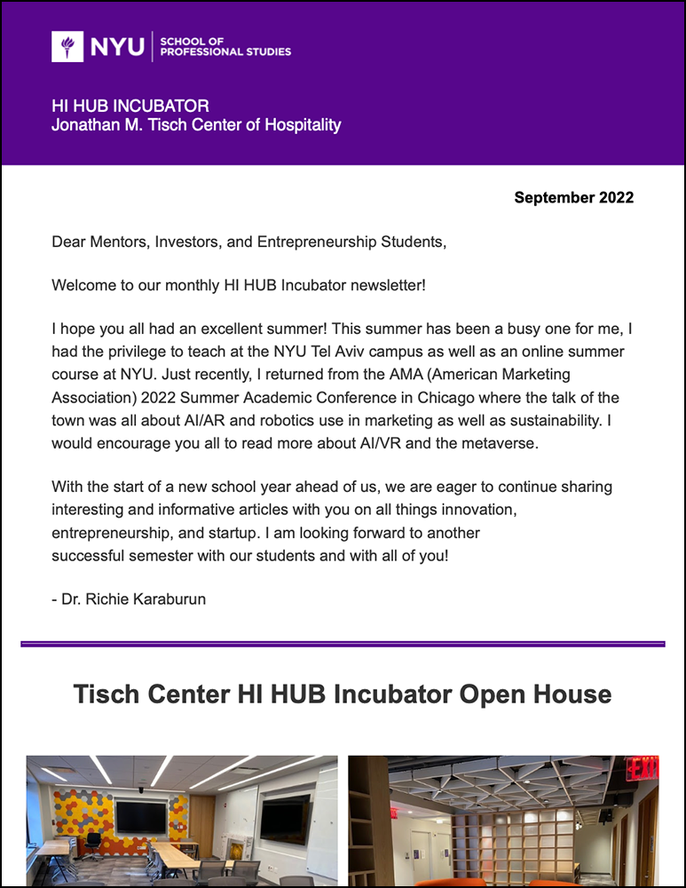 Incubator Newsletter - September 2022