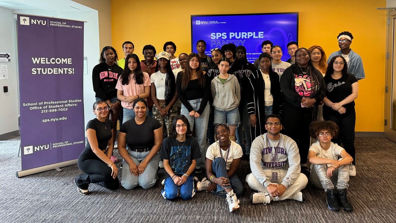 Welcoming students group photo