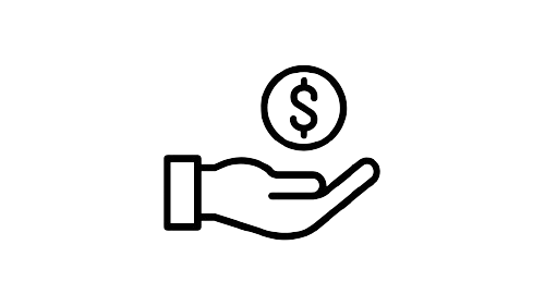 Money in hand icon