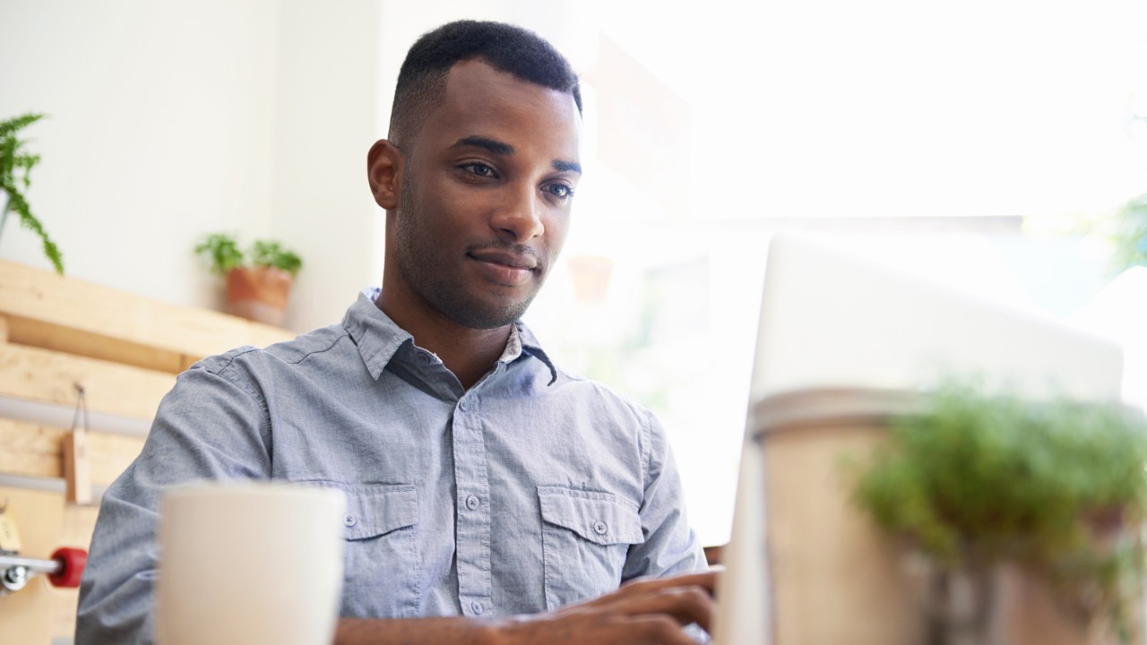 Student at computer