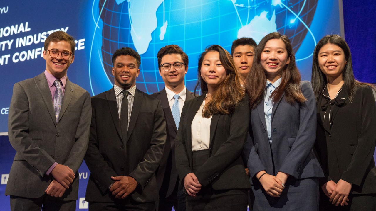 Students attending the Tisch Center Hospitality Conference, which attracts nearly 3,000 attendees from around the world.