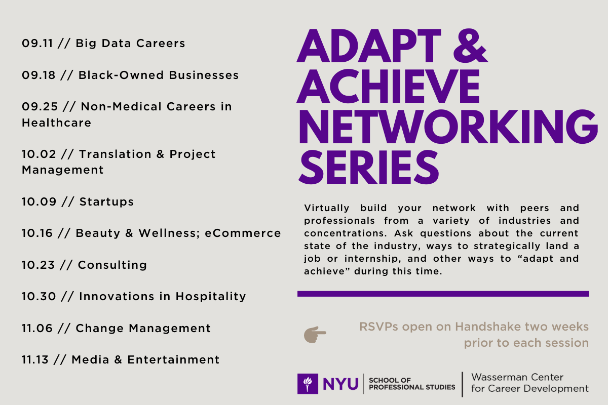 Adapt & Achieve Networking Series flyer