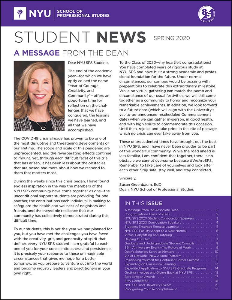 Student News Spring 2020
