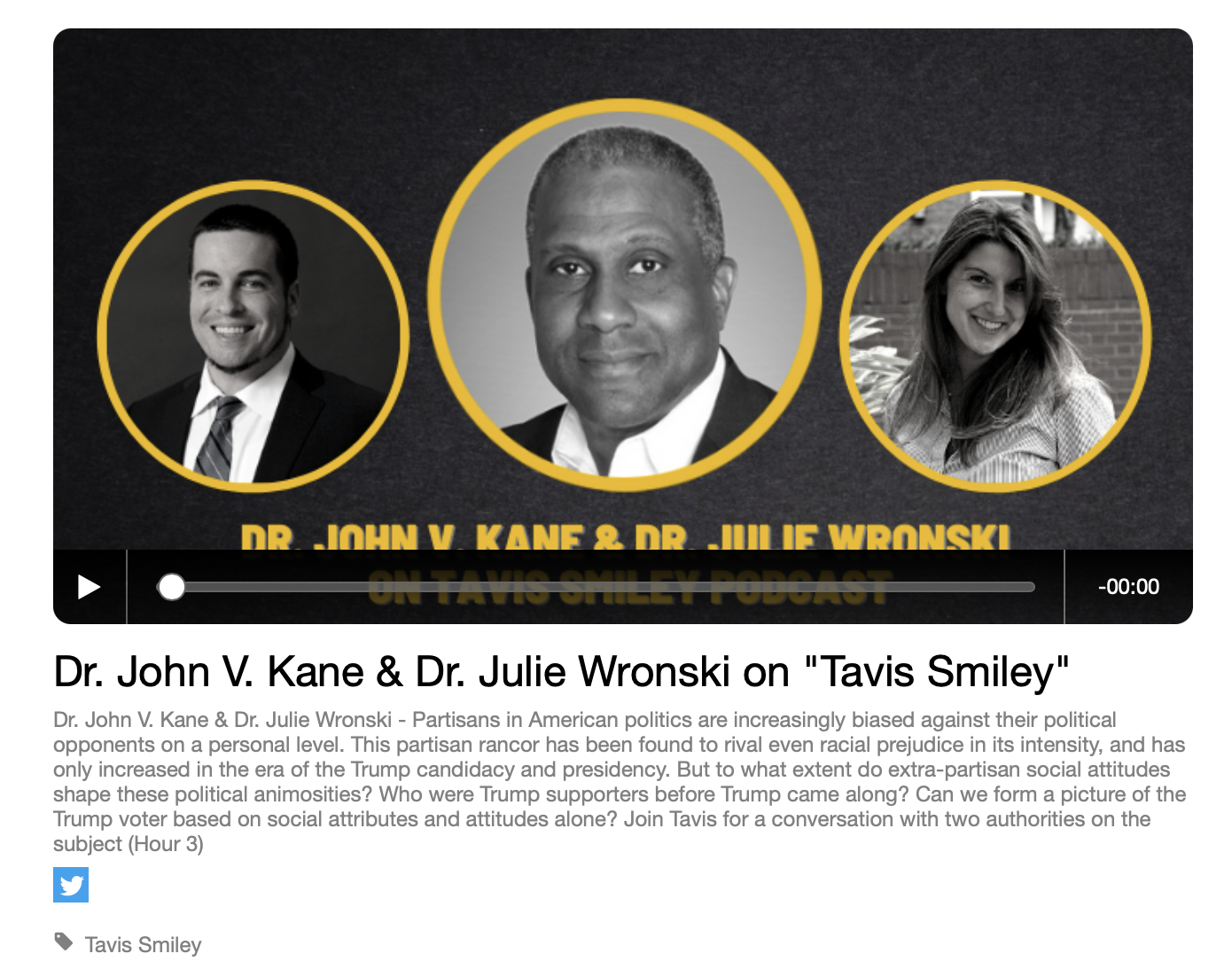 John Kane on Tavis Smiley show